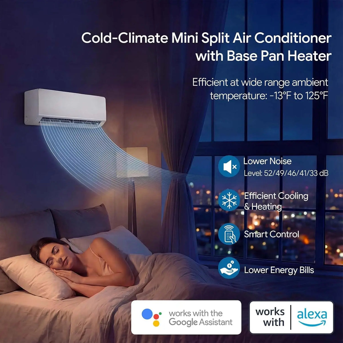24,000 BTU Wi-Fi Enabled Mini Split Air Conditioner & Heater