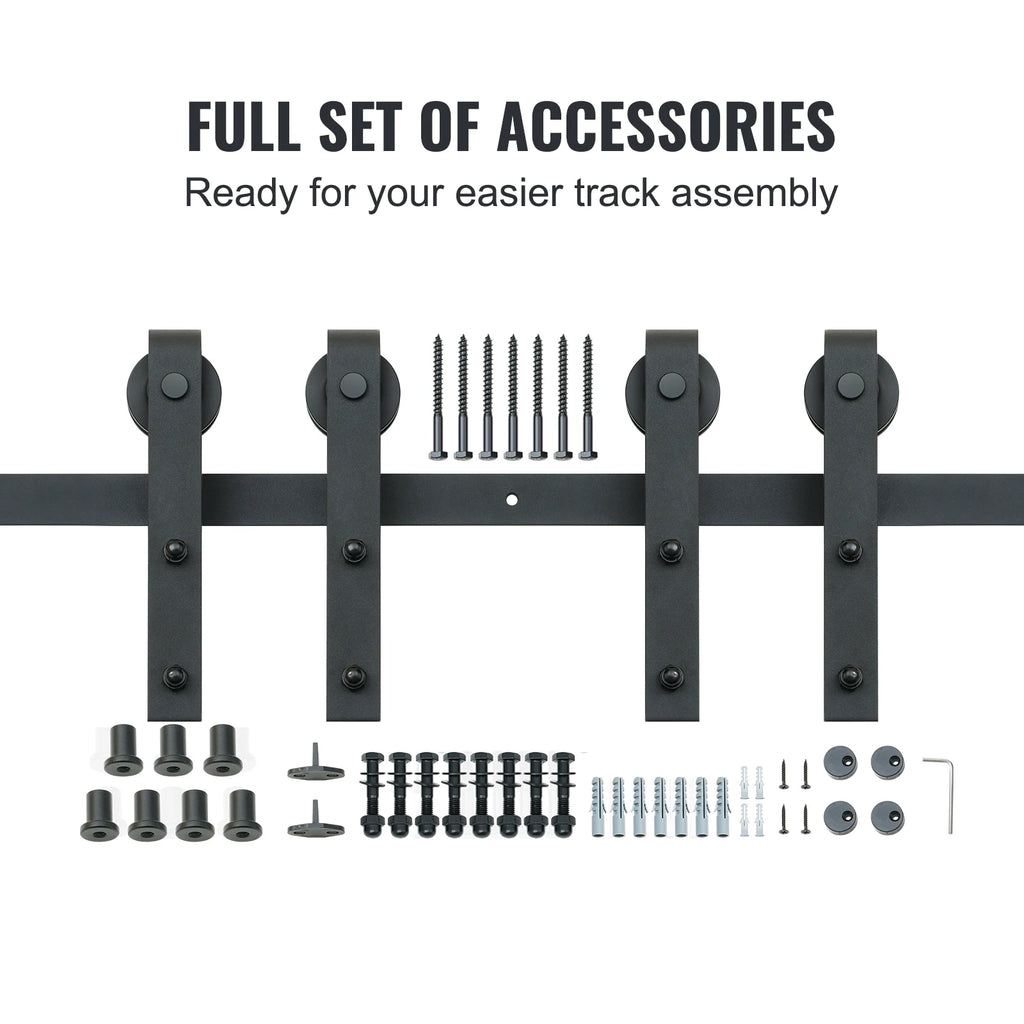 Heavy Duty Barn Door Track Kit for Double Doors