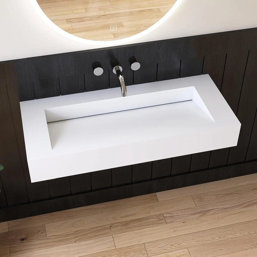 36"x18.11" Wall-Mounted Bathroom Vanity with Stone Resin Sink