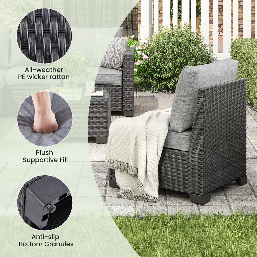 Farini Patio Sectional Sofa Set,

Stain-Resistant Fabric,