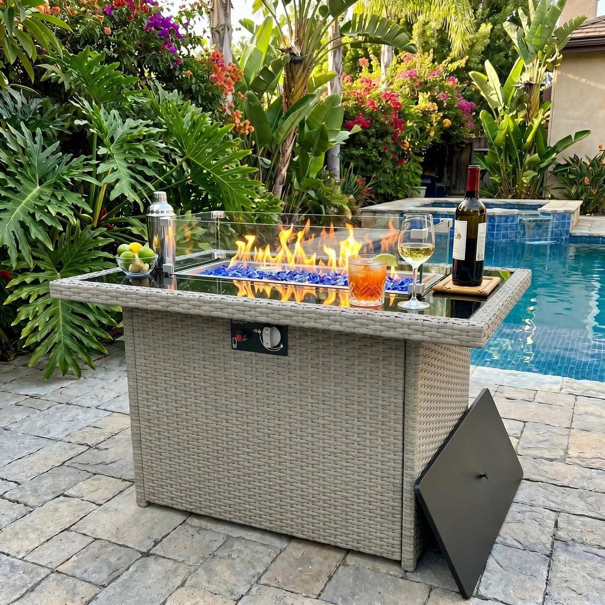 Propane Fire Pit Table, 44" Outdoor Gas Fire Pit