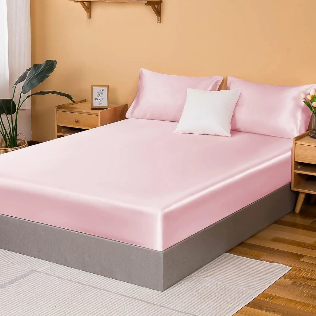 Silky Satin Fitted Sheet Twin
