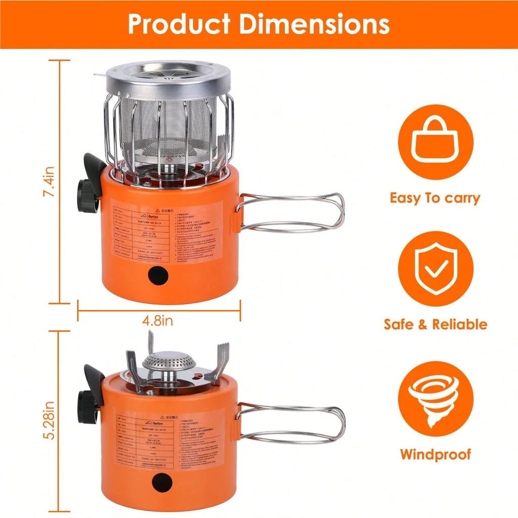 2 in 1 Portable Propane Heater Stove Pro