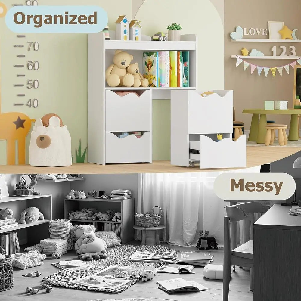 Toy Storage Organizer, Bookcase with 1 Display Shel & Open Cube