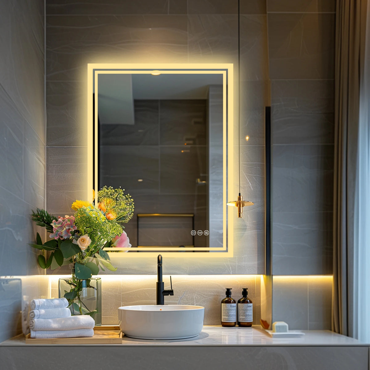LED Backlit Mirror Bathroom Vanity