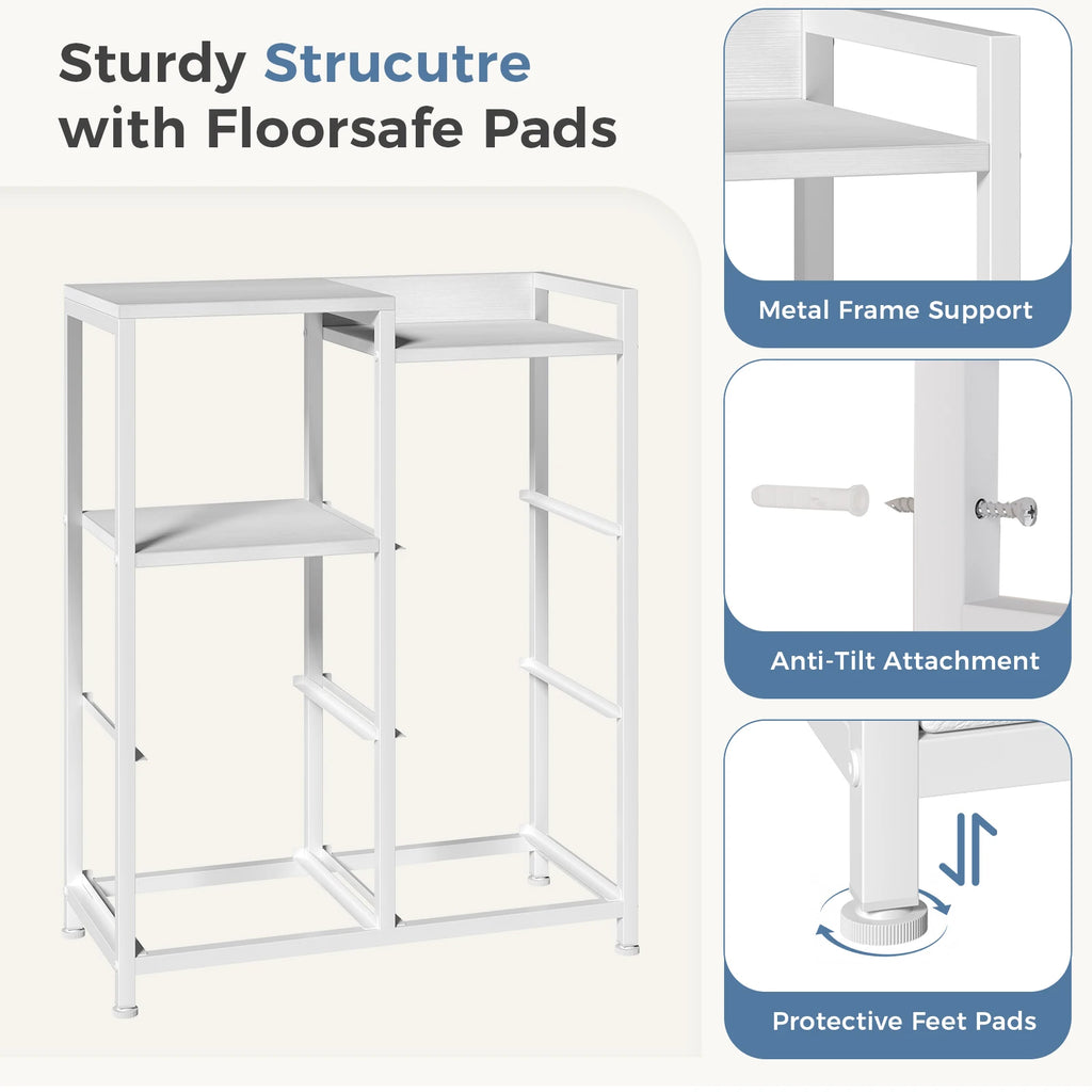 Metal Frame TV Stands for Bedroom Storage Tower