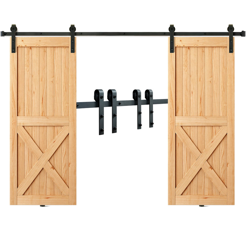 Heavy Duty Barn Door Track Kit for Double Doors