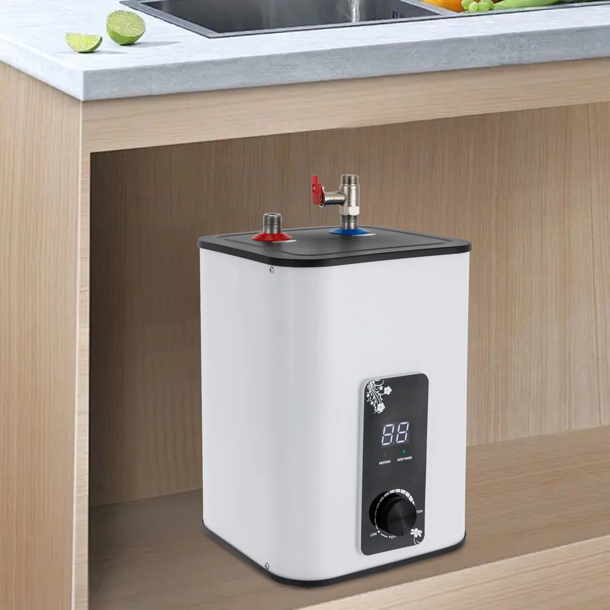 1500W 8L Electric Water Heater Fast Heating IPX4 Safe for Kitchen Bathroom RV SY-8