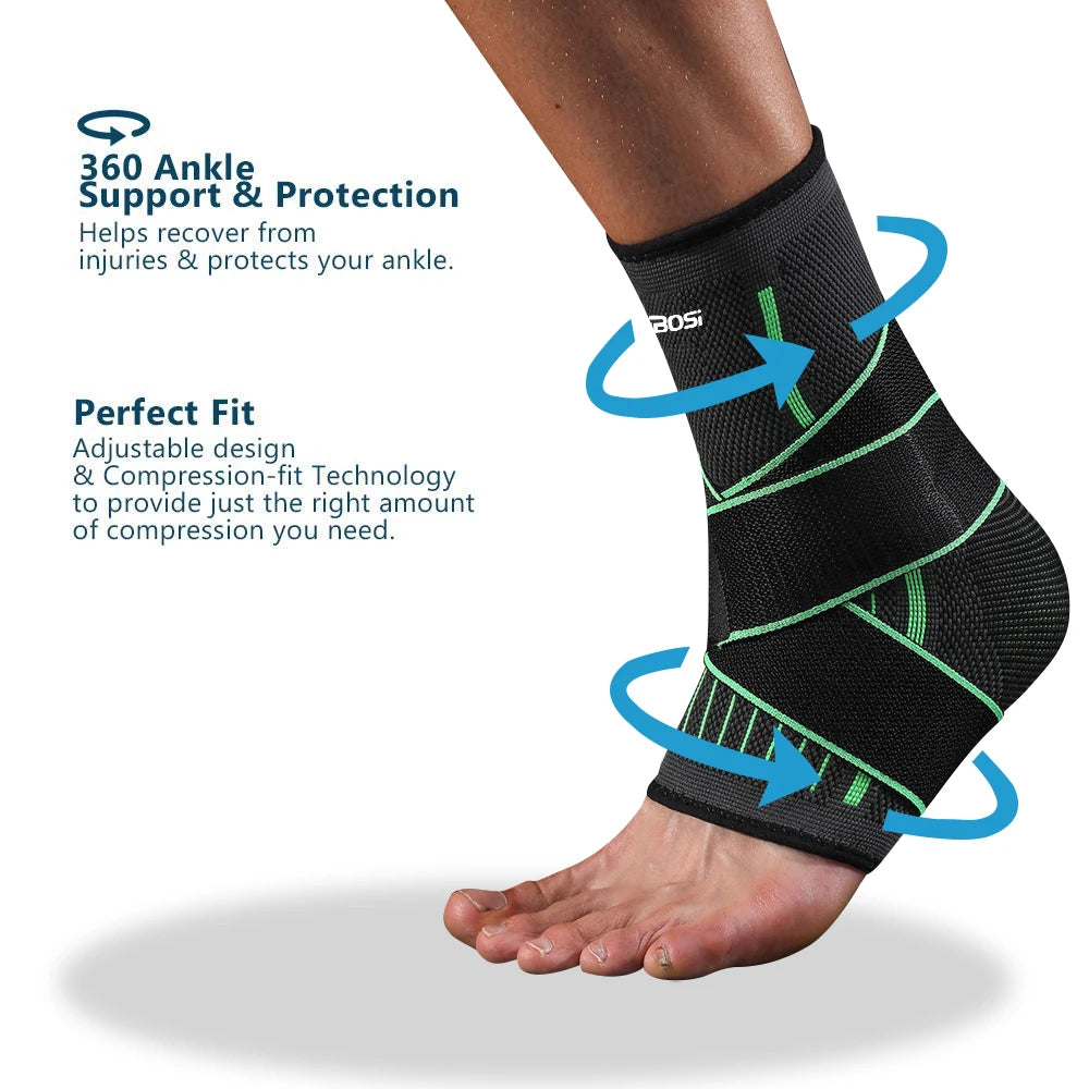 Adjustable Elastic Ankle Brace Compression Sleeve Foot Support
