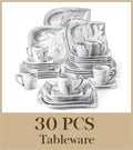MALACASA 30/60 Piece White Porcelain Dinner Set