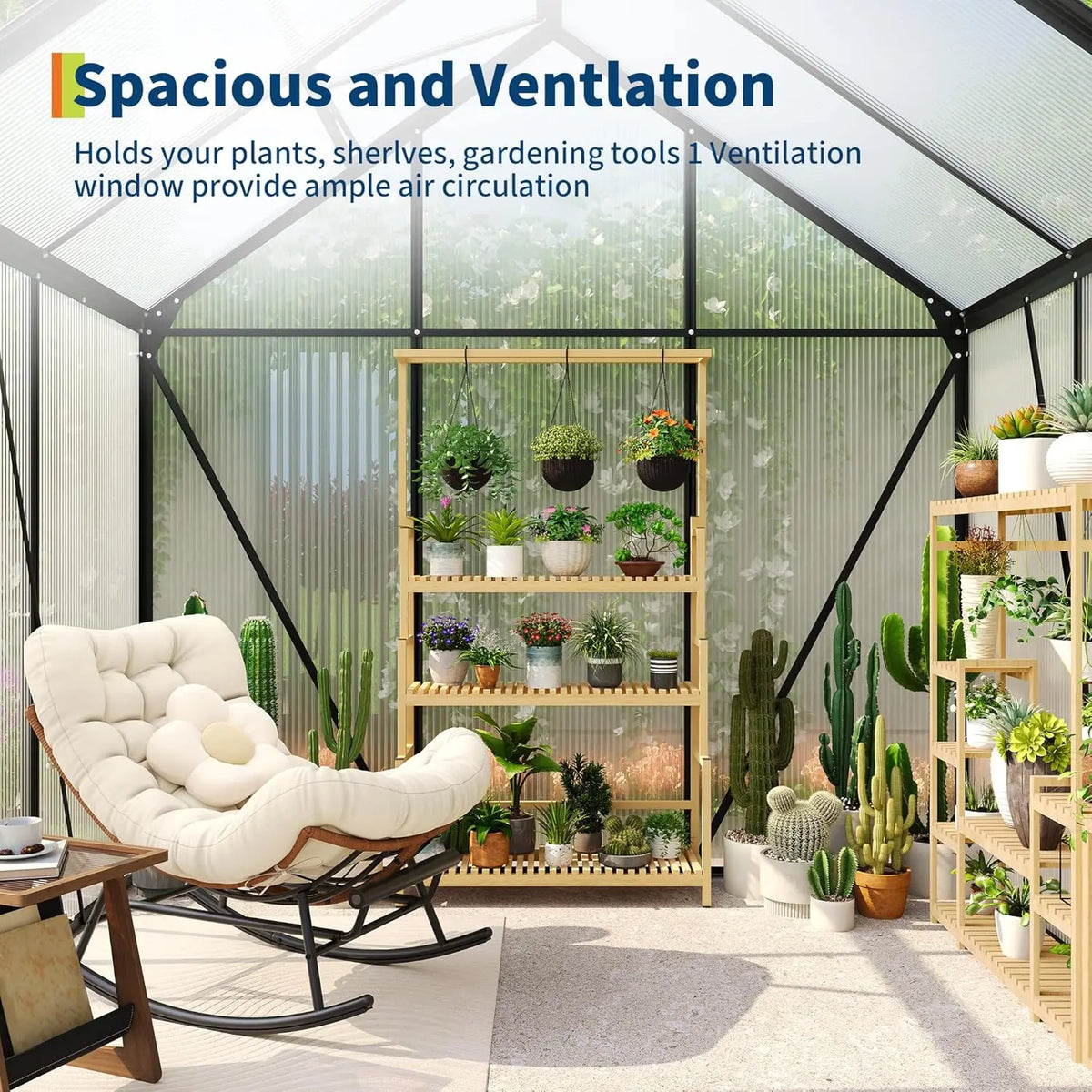 6×8 FT Greenhouse for Outdoors, Polycarbonate Greenhouse