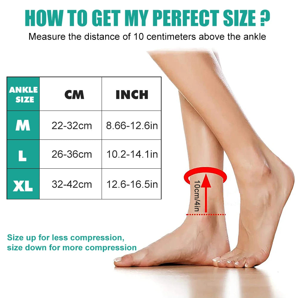 Adjustable Elastic Ankle Brace Compression Sleeve Foot Support