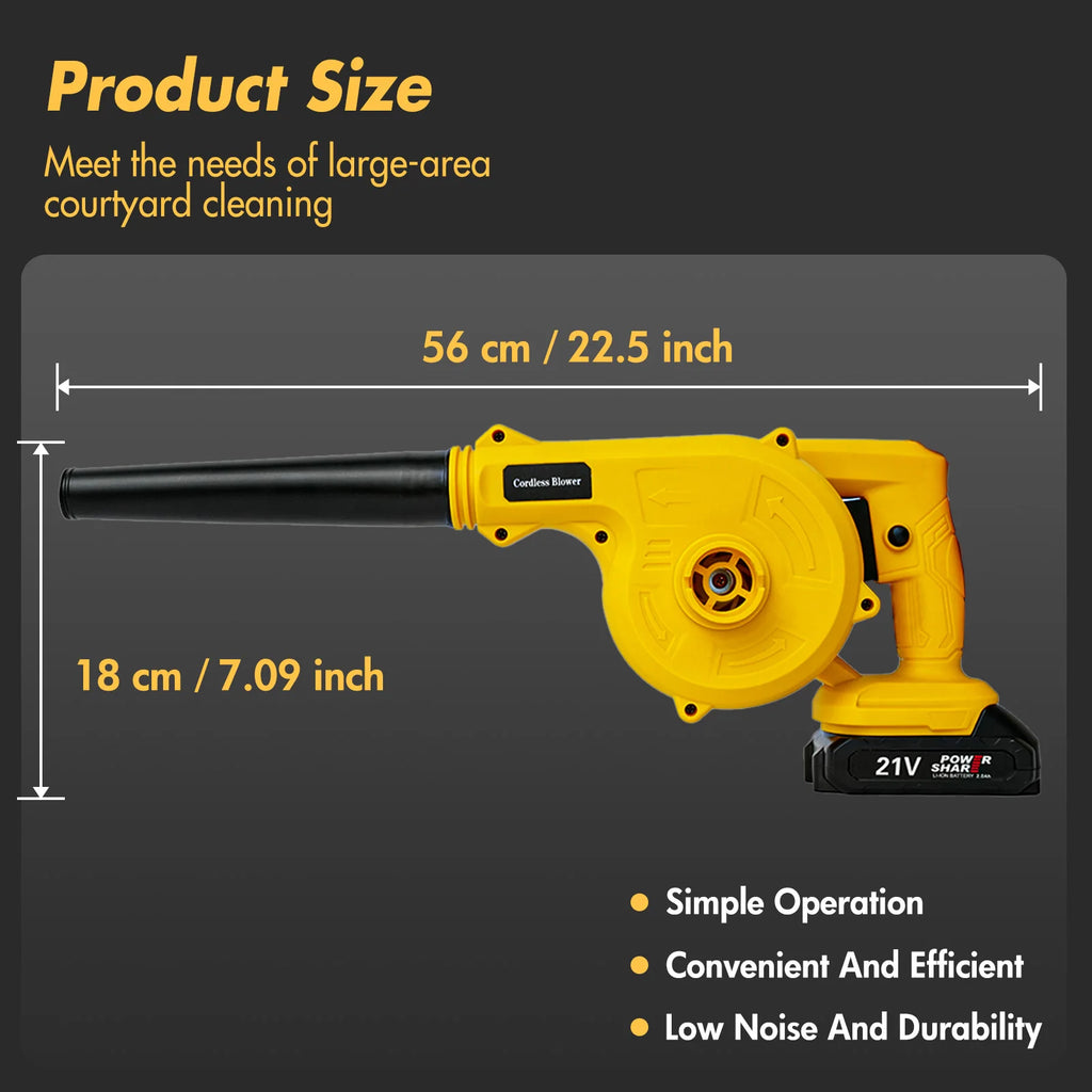 2-in-1 Cordless Leaf Blower 21V Portable 15000RPM