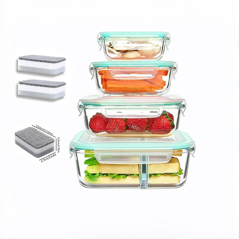 Glass Food Storage Containers 4-Pack with Lids
