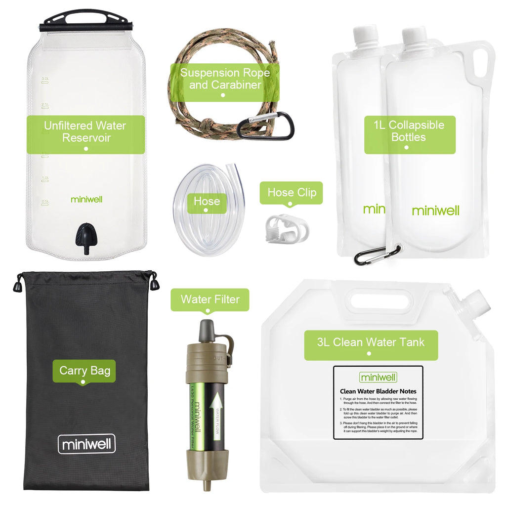 Portable Water Filter equipment for military survival kits