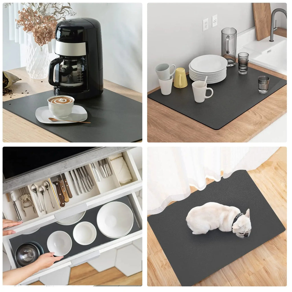 Solid Color Printing Super Absorbent Large Kitchen Absorbent Mat Antiskid Drying Mat Quick Dry Draining Mat Drain Pad Table Mat