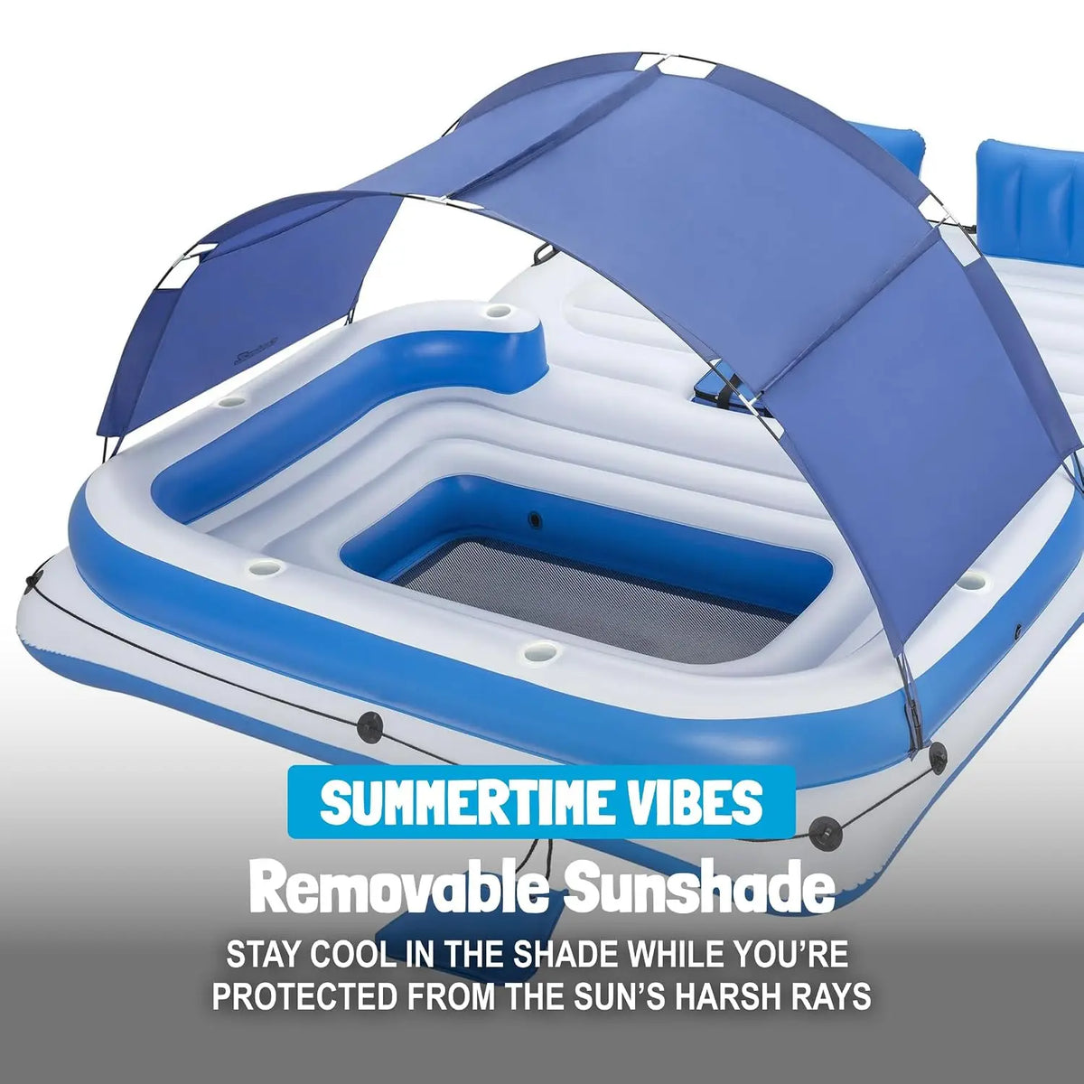 , Large 6 Person Adult Inflatable Lounger Lake Float