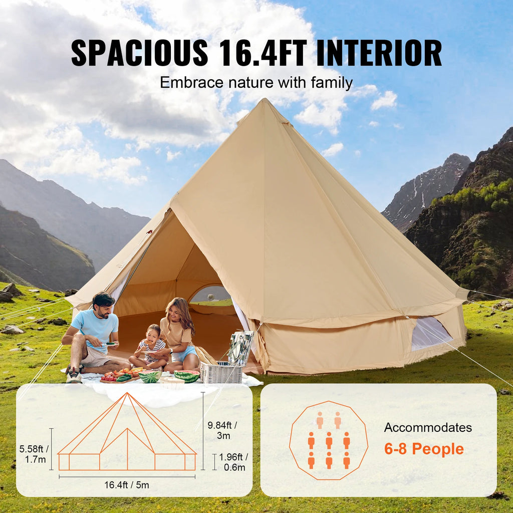 Tent for Camping with Stove Breathable Tent Holds up to 8People