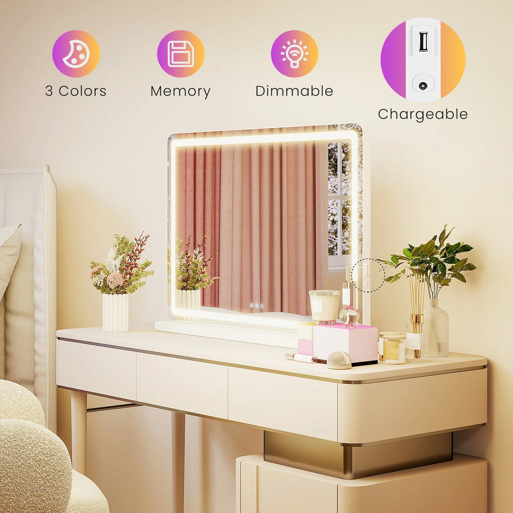 LED Vanity Mirror  Bathroom Dimmable 3 Color Modes