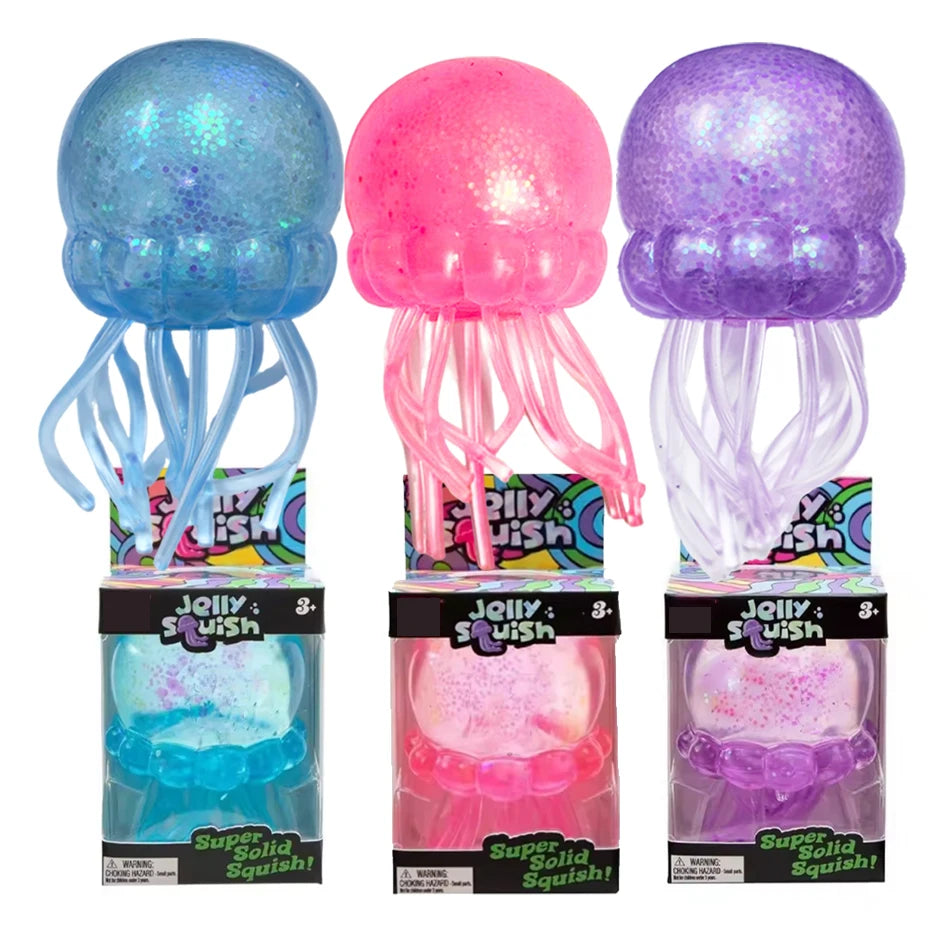 Glitter Octopus Squishy Glitter Jellyfish Squishy with Box
