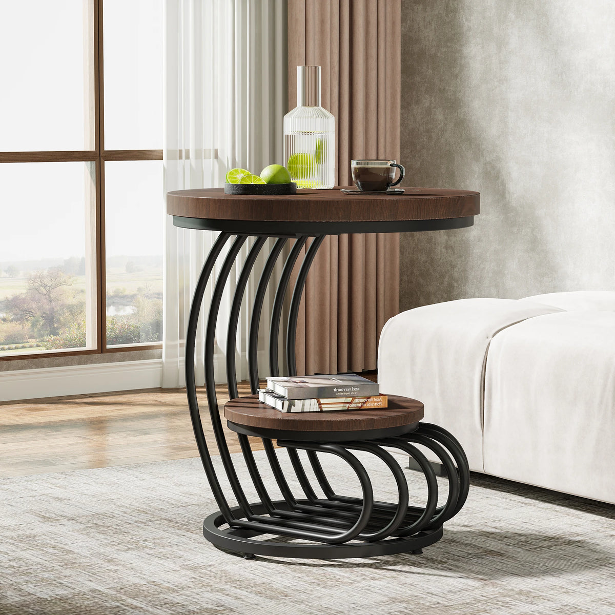 Marble Modern White Gold Bedside Nightstand