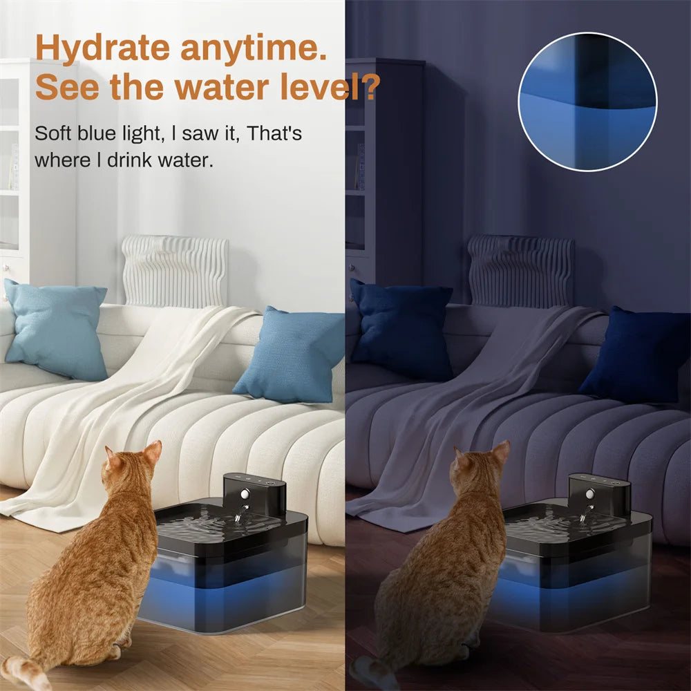 Motion Sensor Dog Cat Water Dispenser Bowl
