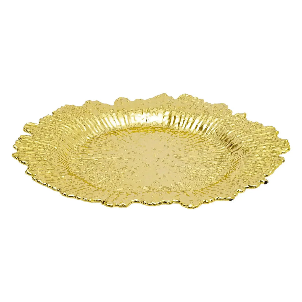 24Pcs Gold Chargers PP Plate Decoration Table Setting