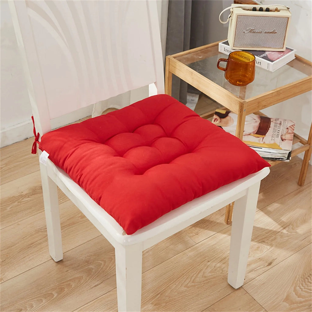 Square Chair Soft Pad Thicker Seat Cushion With Strap