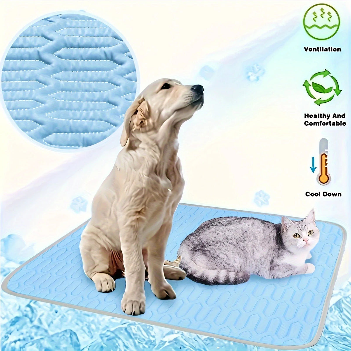 Upgraded Ice-Cool Summer Pet Cooling Mat and Bed