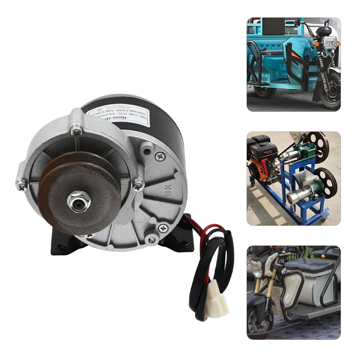 250W Brushed DC Gear Reduction Motor MY1016Z 12V/24V/36V 2750RPM 1N.m for Electric Bicycle E-Bike Scooter DIY Engine