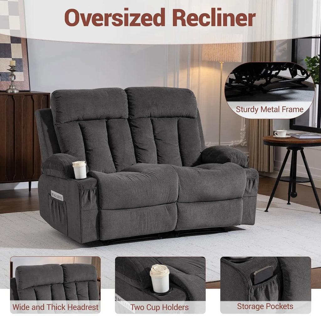 Loveseat Recliner Sofa with Cup Holders