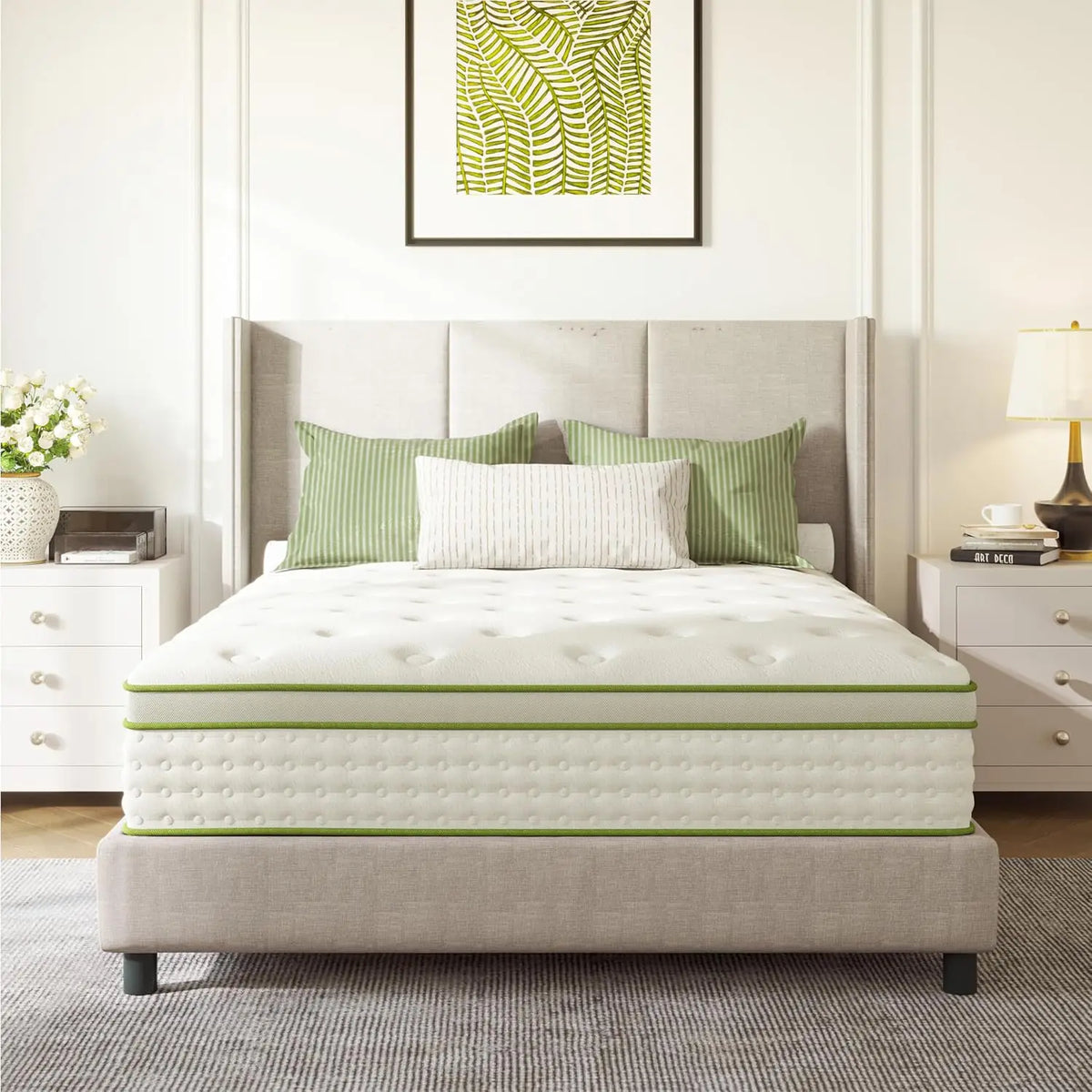 12 Inch Queen Hybrid Mattress, Medium Firm, Motion Isolation