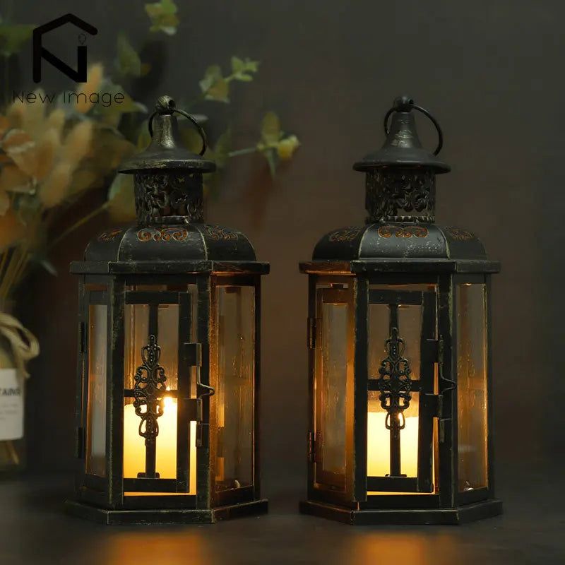 Vintage Nordic Candle Holder Hanging Lantern