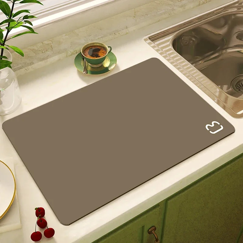 Solid Color Printing Super Absorbent Large Kitchen Absorbent Mat Antiskid Drying Mat Quick Dry Draining Mat Drain Pad Table Mat