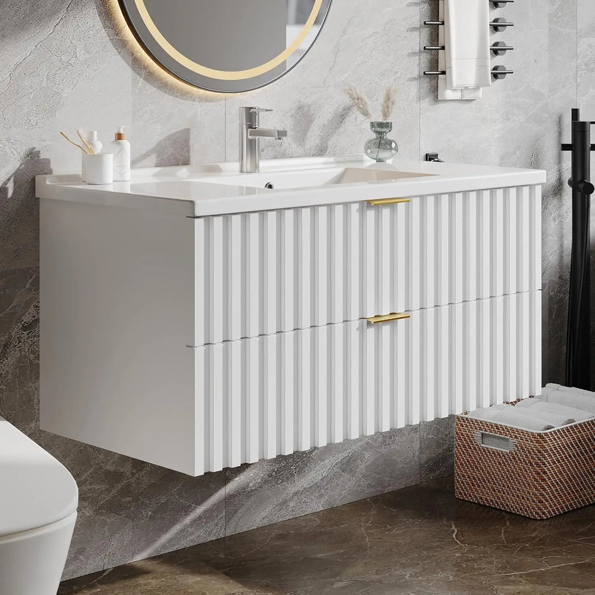 Floating Bathroom Vanities with 2 Soft Close Drawers