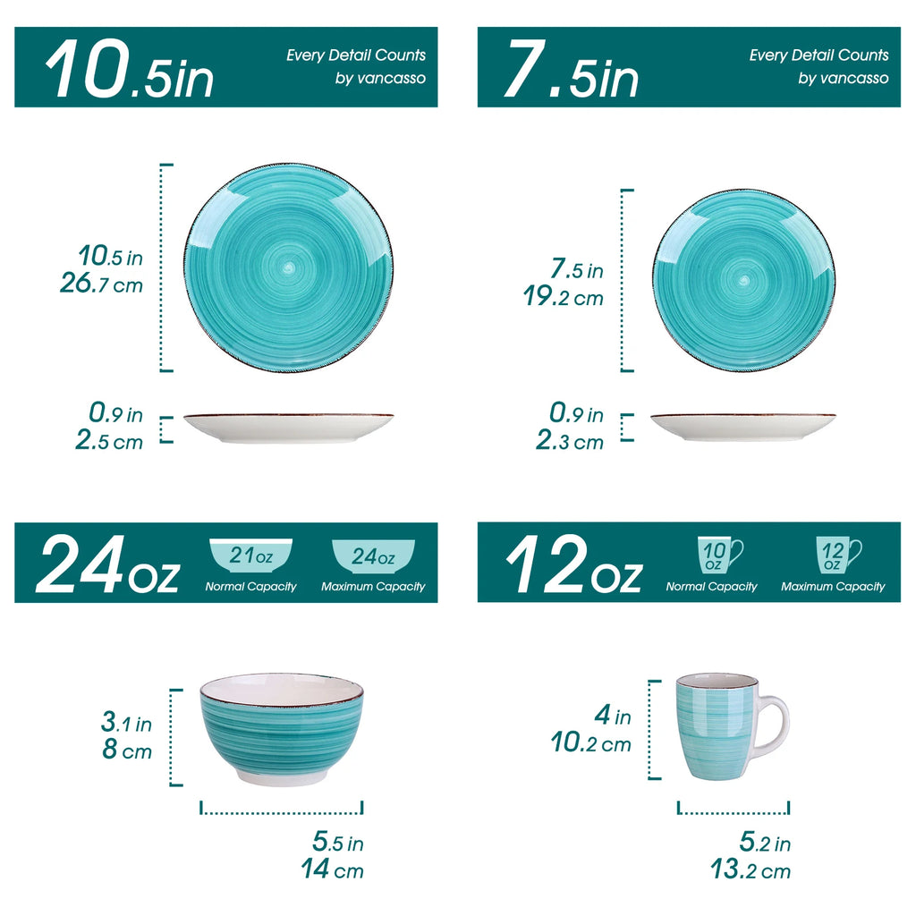 Vancasso Bella 48-Pieces Porcelain Dinnerware Set