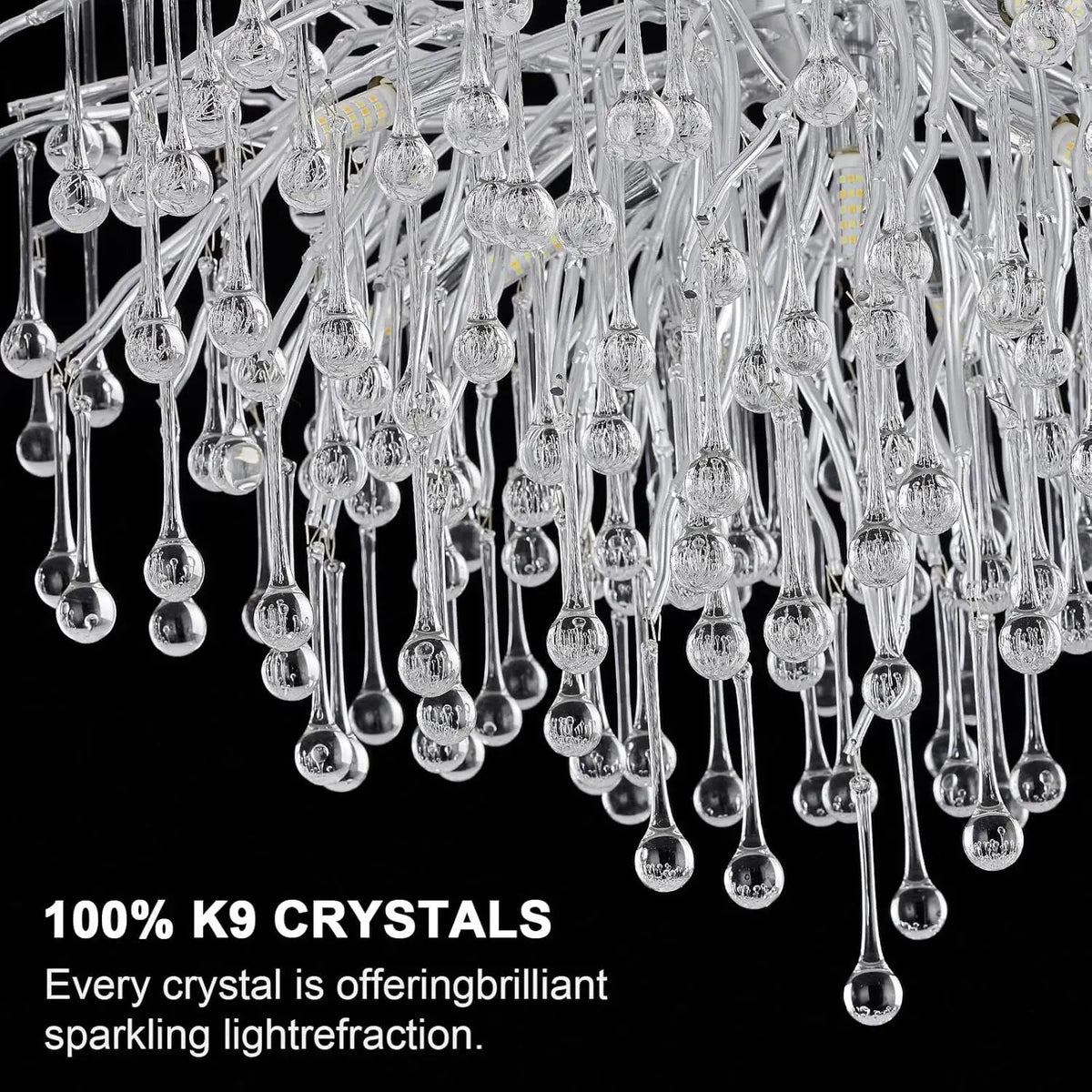 Rectangular Crystal Chandelier For Dining Room