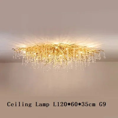 Royal Nordic Luxury Crystal Chandeliers Gold Chrome Water Drop Pendant