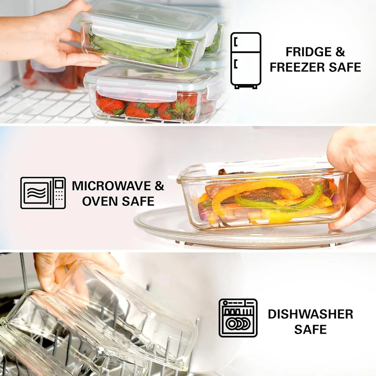 Glass Food Storage Containers 4-Pack with Lids