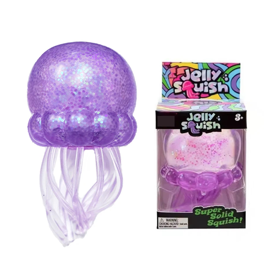 Glitter Octopus Squishy Glitter Jellyfish Squishy with Box