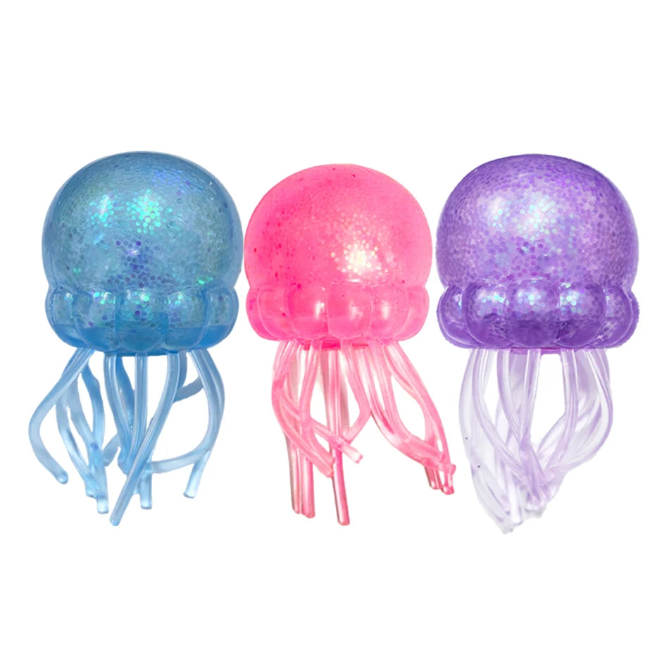 Glitter Octopus Squishy Glitter Jellyfish Squishy with Box