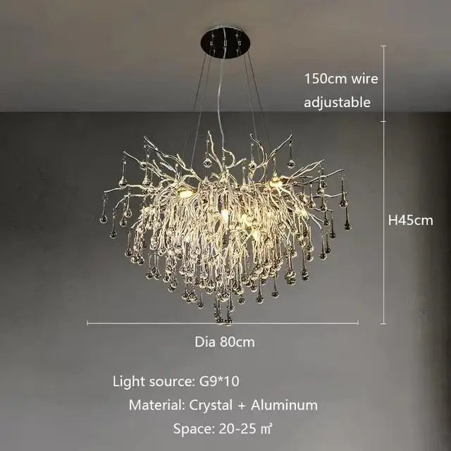 Rectangular Crystal Chandelier For Dining Room
