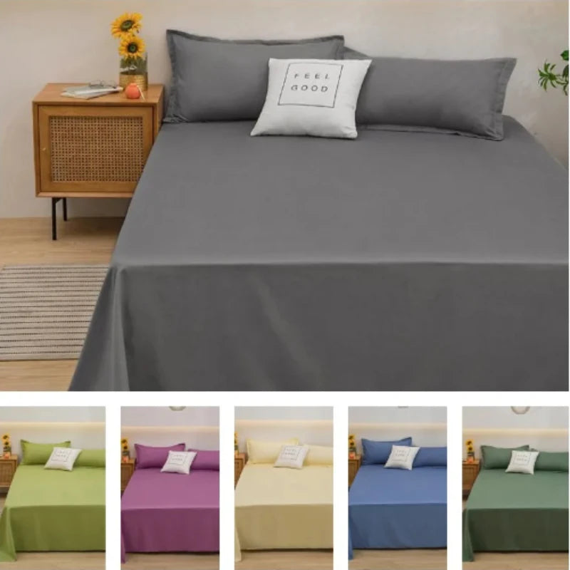 Single/Queen/King Flat Bedsheets Soft Home Bed Linen
