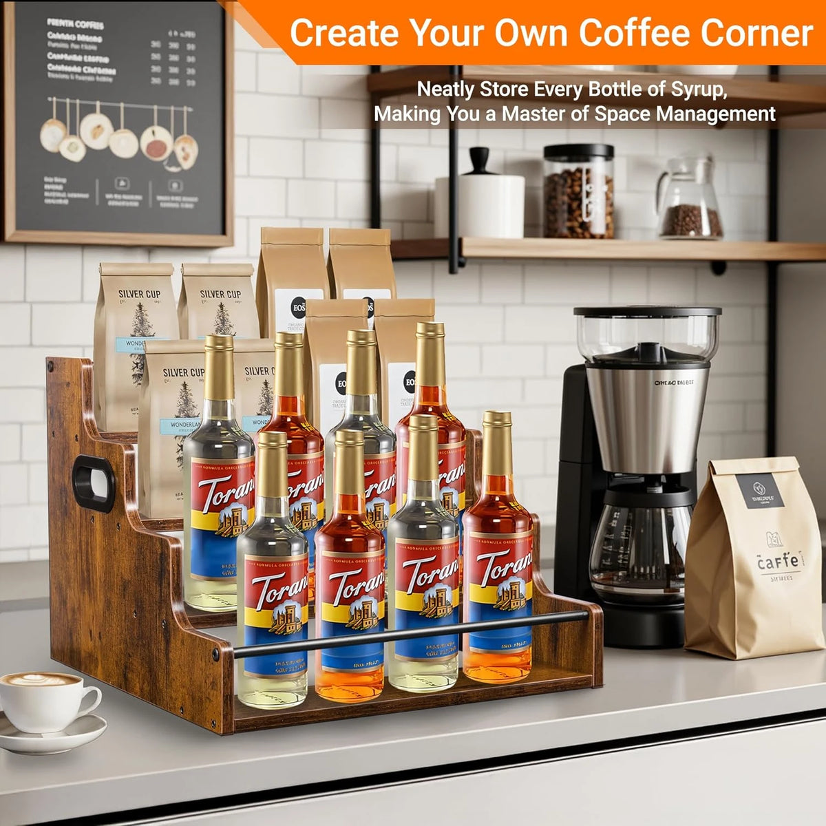 3 Step Countertop Liquor Wine Rack