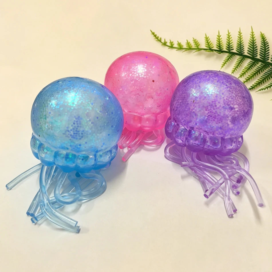 Glitter Octopus Squishy Glitter Jellyfish Squishy with Box