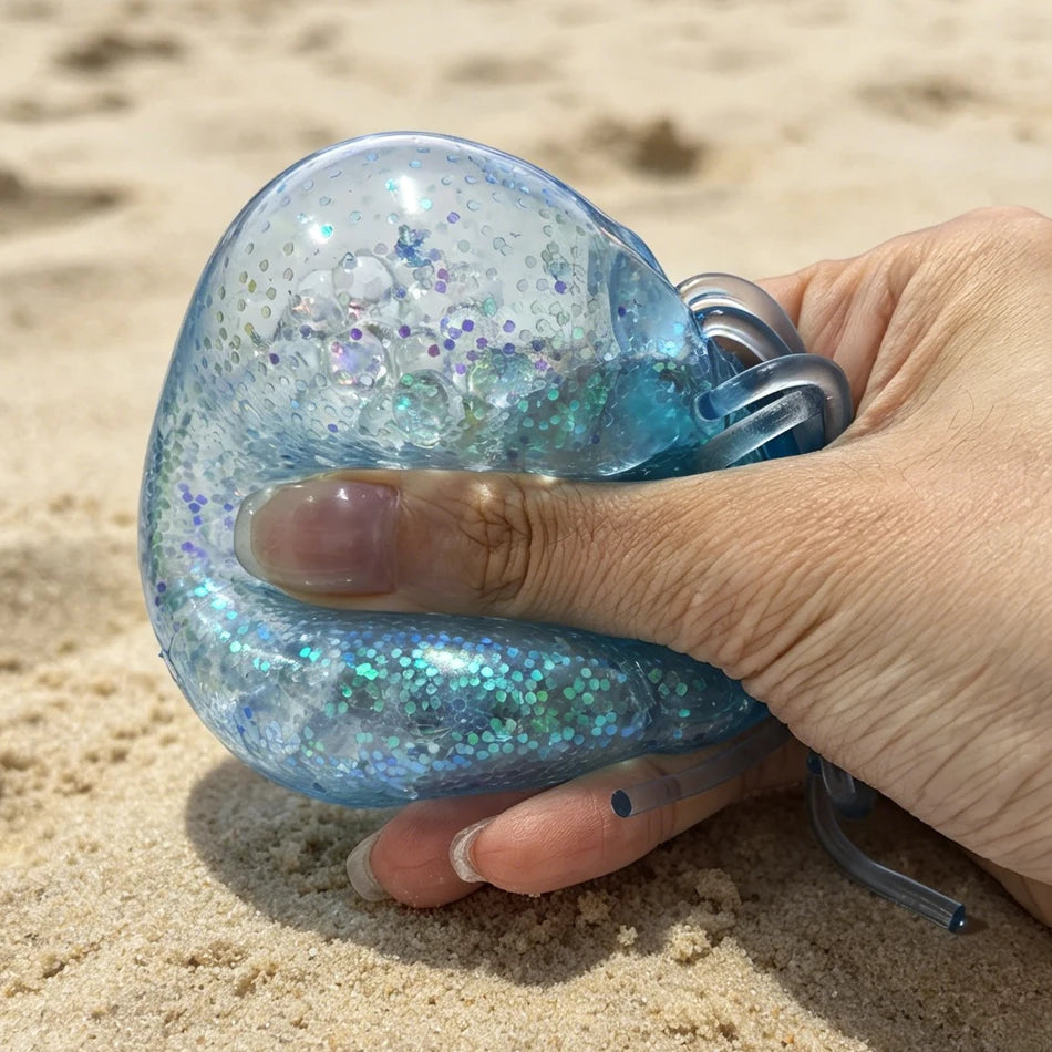 Glitter Octopus Squishy Glitter Jellyfish Squishy with Box