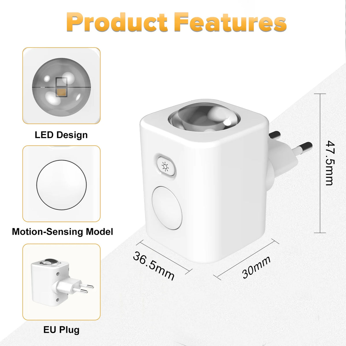 RGB Motion Sensor LED Night Light 7 Color