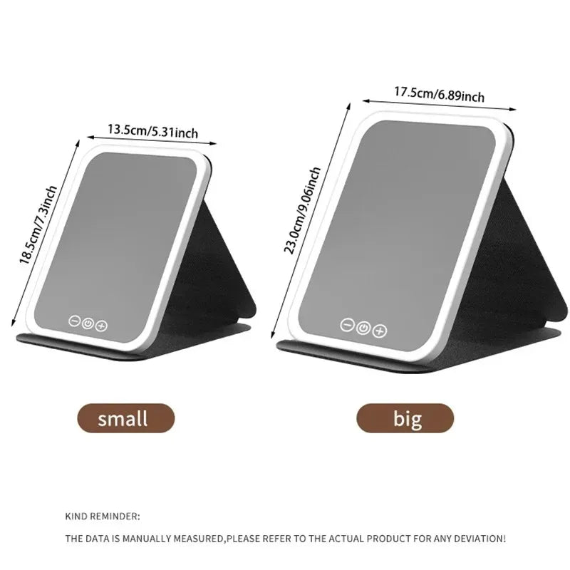 USB Rechargeable Vanity Mirror with Touch Screen
