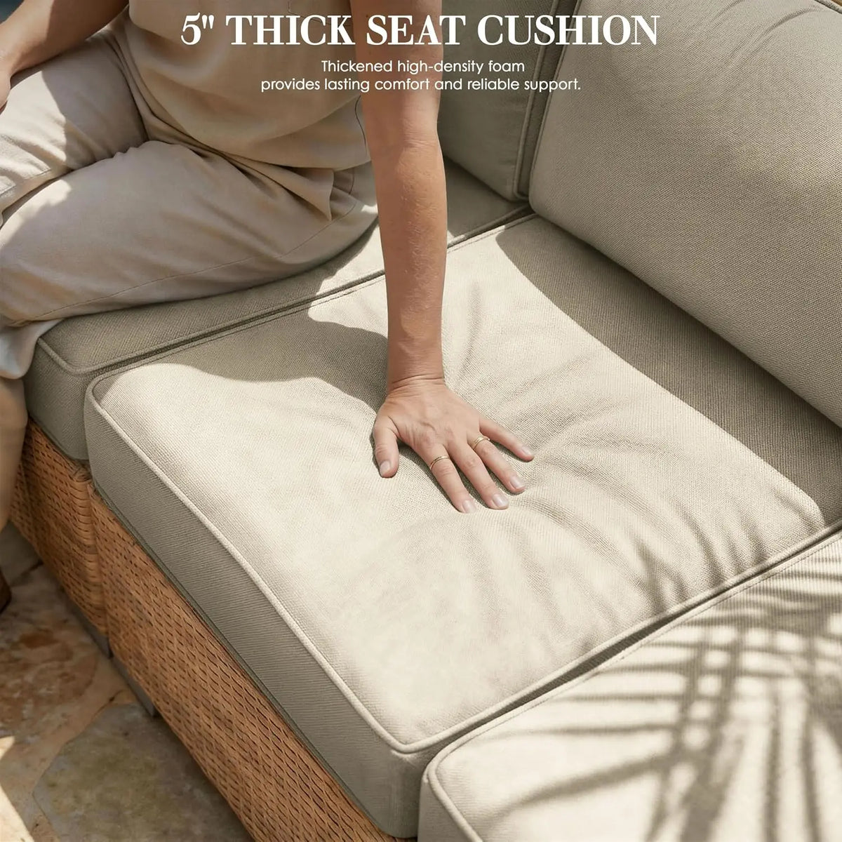 Outdoor Replacement Cushions for Patio Furniture, 5" Foam High-Density, 14-Piece Water-Resistant Outdoor Cushion for, Custom
