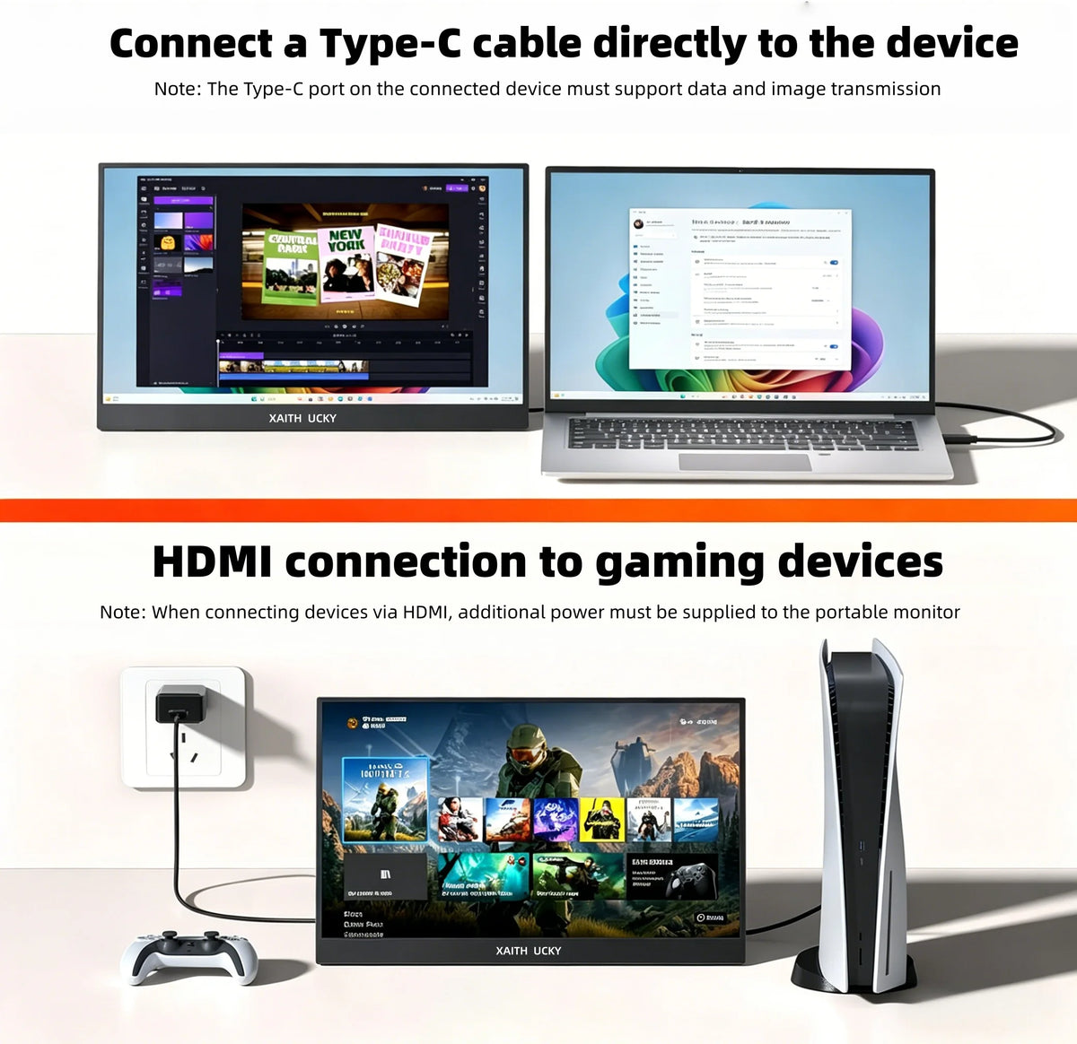 14 Inch Portable Touch Monitor Non-touch Optional